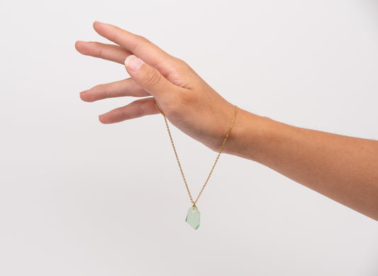 Sea Glass Necklace - 18" Stainless Steel Chain