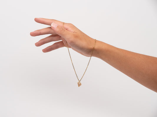 Broken Sea Shell Necklace - 18" Stainless Chain